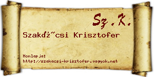 Szakácsi Krisztofer névjegykártya