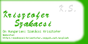 krisztofer szakacsi business card