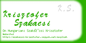 krisztofer szakacsi business card